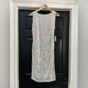 Calvin Klein Silver Sequin Evening Dress